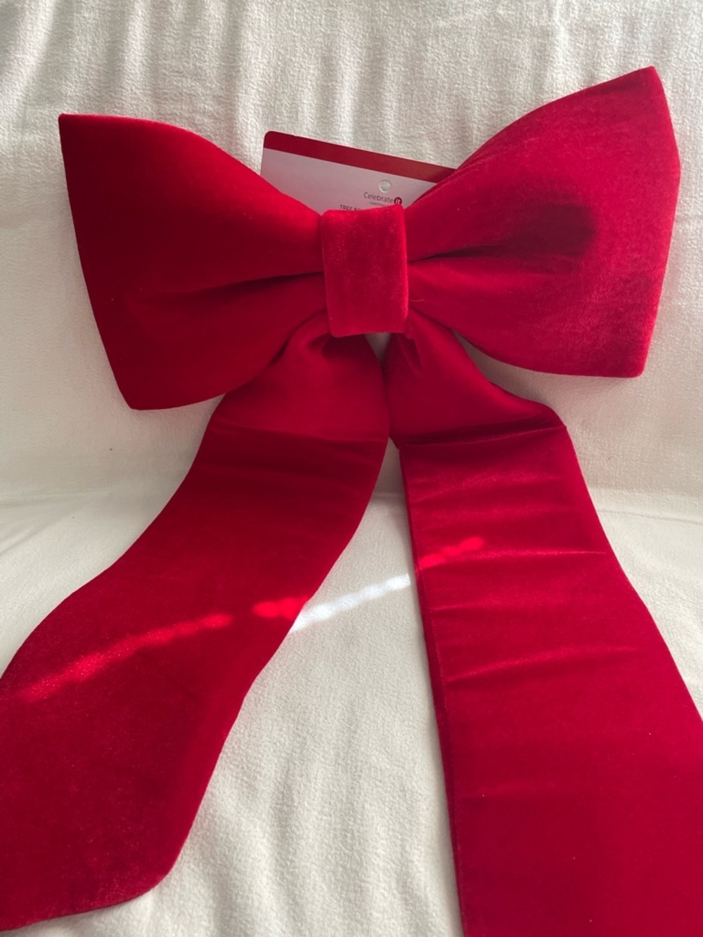 NWT Celebrate It Large Red Velvet Tree Bow - Picture 9 of 9